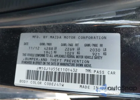 2014 Mazda Mazda6 I Sport from USA, damaged, VIN JM1GJ1U55E1101432